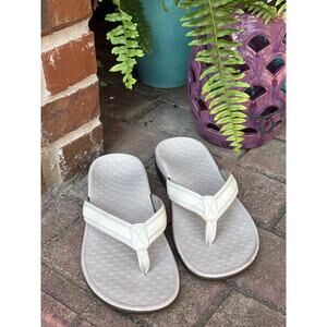 Vionic Flip Flop Sandals Tide White Leather Women's Size 8
